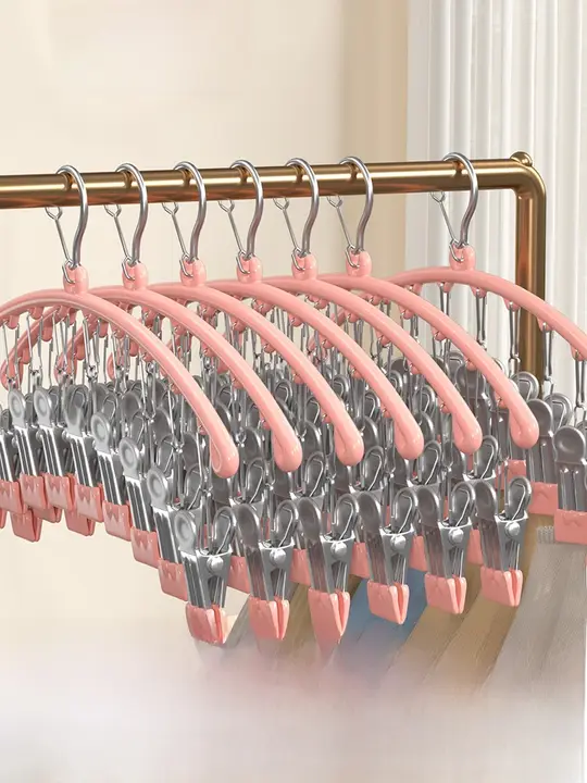 ステンレス製 ソックスクリップ付き物干し竿【多機能・家庭用・風対策】