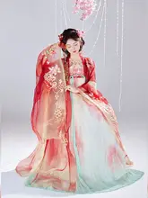 唐風刺繍デザイン 大袖シャツ【春夏用・百褶スカート・女性用】（セットアップ対応）