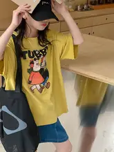 女児用 夏用 半袖Tシャツ【ゆったりシルエット・韓国風デザイン】