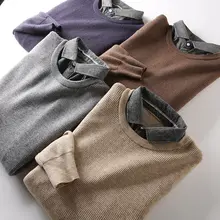 シャツカラー付きニットセーター【秋冬用・ビジネスカジュアル・高級感】（セットアップ対応）
