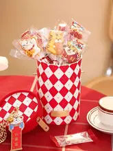 クリスマス用 円形ギフトボックス【手提げタイプ・お菓子や口紅の包装に最適】