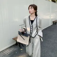 春のトレンド！カジュアルなベストとワイドパンツの三点セット（セットアップ対応）