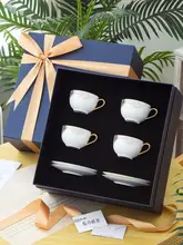 高級骨瓷製コーヒーカップセット【エレガント・欧風・ギフトボックス付き】