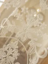 フランス風ビンテージレースカーテン【透光性・アーチ型ドア用・クラシックスタイル】