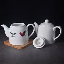 白色陶器ティーポット【大容量・カフェスタイル・クリエイティブデザイン】