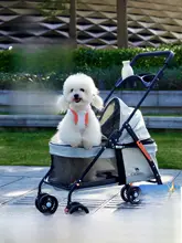 ペット用軽量折りたたみ式キャリーカート【犬猫用・ハンドル付き】