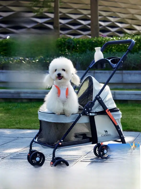 ペット用軽量折りたたみ式キャリーカート【犬猫用・ハンドル付き】