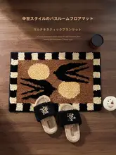 アンティーク風バスルームマット【吸水性・滑り止め・トイレ用・洗面所用】