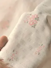 ピンクストライプ花柄プリントコットン生地【DIY用・シャツ・ワンピース・ロリータ長裙・和服対応】