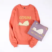 カジュアルなアニメプリントスウェットシャツ【春秋用・ルーズフィット・オシャレなデザイン】（セットアップ対応）