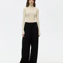 SOUNDSAROUND オリジナルデザイン ウール フィットニットセーター【洗濯機可・高密度ニット・女性用】