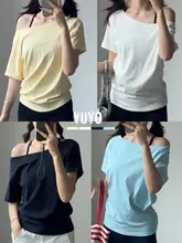 ゆったりシルエットの短袖Tシャツ【華やかで独特なオフショルダー・大人の魅力】
