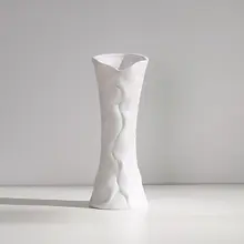 モダンシンプルな陶器製花瓶【高級感あり・リビング用・フラワーアレンジメント・水耕栽培対応】