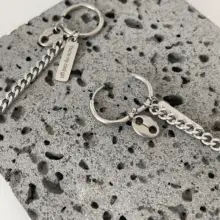 ピアス イヤリング レディース フープ マルチレイヤーチェーン 豚の鼻モチーフ ストリート エッジー クラブ パーティー「ANSS」