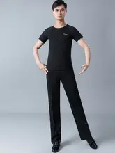 モダンダンスパンツ【男性用・ラテン舞踊・ストレートデザイン・ポケット付き】