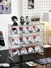 缶バッジスタンド アクリル 透明 階段状 小型 四角 グッズディスプレイ 収納 飾り