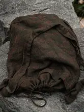 植物染めのレトロ花柄ショルダーバッグ【ダブルレイヤー・おしゃれ・斜め掛け対応】（セットアップ対応）
