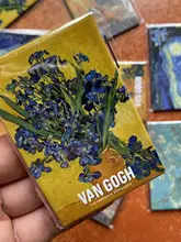 バン・ゴッホ風の星月夜カフェ杏の花のマグネットリトグラフ