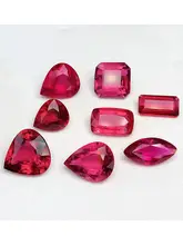 天然ルビーと血赤色トルマリンのダイアモンドカット裸石を使用した18K金リングペンダント