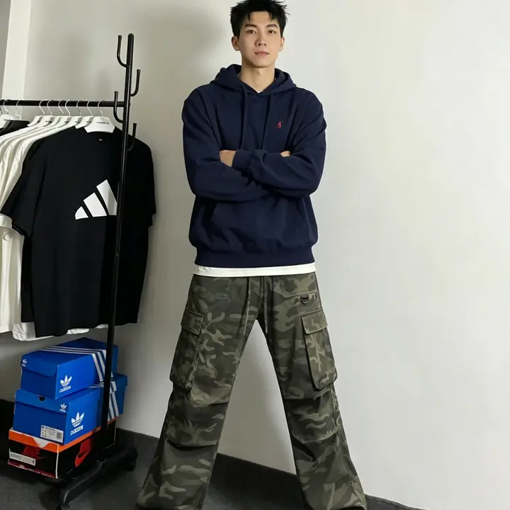 迷彩工事パンツ【男性用・夏用・軽量・防風】