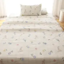 うさぎ柄 シングルベッド用 コットン製布団カバー【200x230cm・学生寮用・全棉】