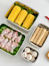 食品グレード304ステンレス製保鮮ボックス【家庭用・冷蔵庫・ピクニック・キャンプ・弁当用】