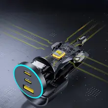 車載急速充電器【USBポート三口・シガーソケット用・高出力】