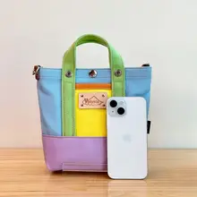 シンプルデザインのキャンバスショルダーバッグ【ミニサイズ・女性用・斜め掛け】