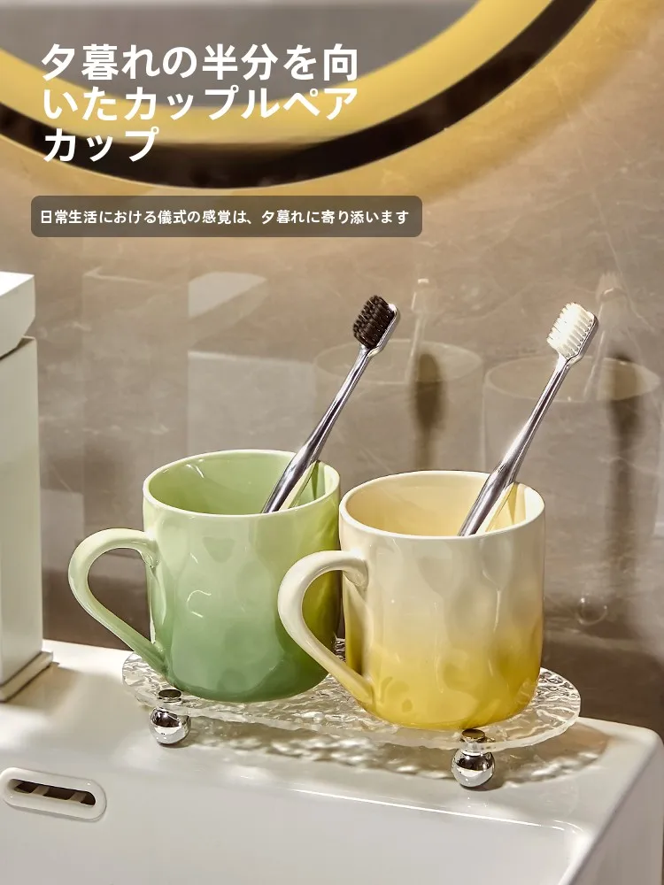 陶器製洗口カップ：こぼれにくい設計と高級感の家族向け3点セット