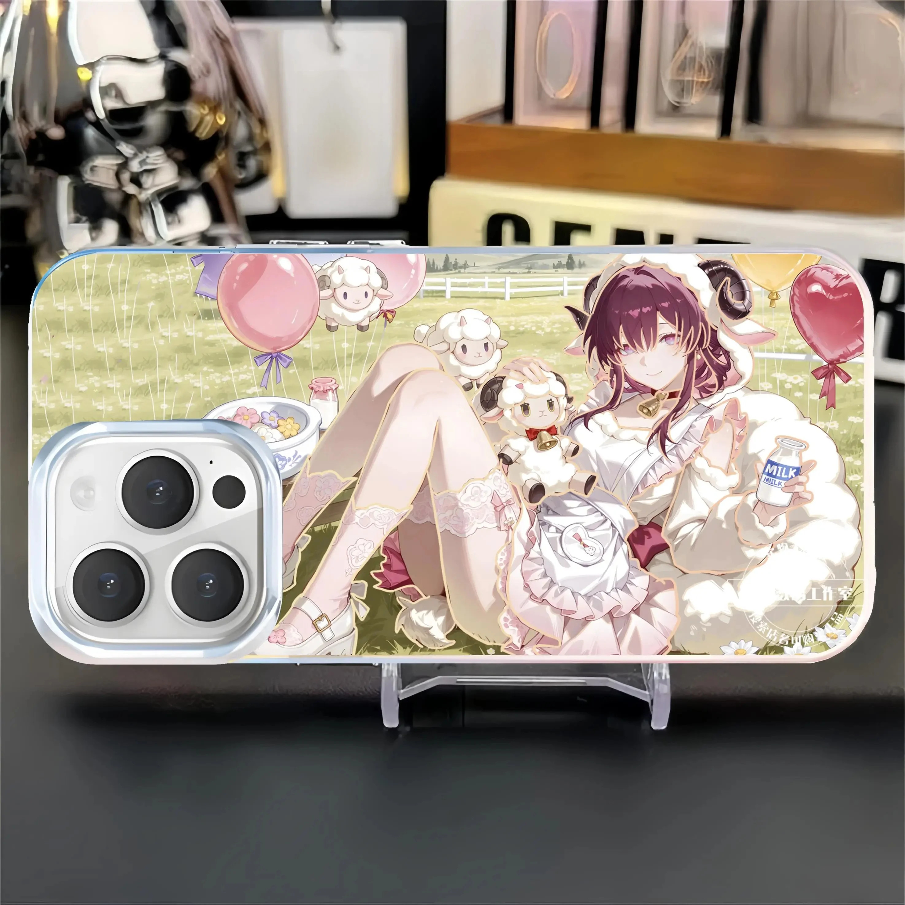 二次元キャラクター付きスマホケース：ガジェットマニアックに最適なアニメ風デザインの保護壳