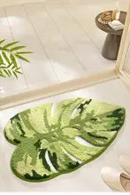 浴室用吸水速乾マット【滑り止め・植物デザイン・汚れ防止】