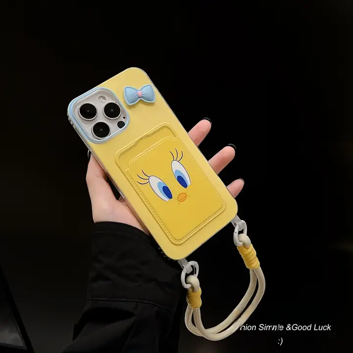 可愛いリボンデザインのアヒルスマホケース【iPhone対応・カメラ保護・女子向け】