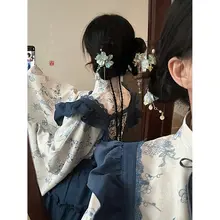 新中式 花フラワー付き タッセル ヘアクリップ【古風 漢服用 子供用】