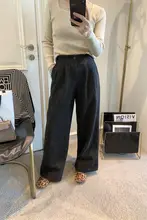 裏起毛のワイドパンツ【秋冬用・ハイウエスト・スリムフィット・カジュアル】（セットアップ対応）