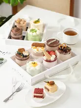 ムースケーキ用パッケージボックス【ティータイム・ベーカリー・4区分・紙カップ・ピクニック用】