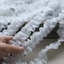 幅広雪のようなレース花柄装飾用布地【DIY・ロリータファッション・インテリア用】