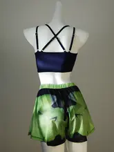 女性用 ビキニタイプ水着【碧玉青・スポーツ用・ショートパンツ付き・リゾート・温泉】