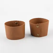 アウトドア用レザー製カップポーチ【ステンレスコーヒーカップ・ビールカップ対応・滑り止め・熱保護】