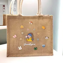 可愛いコットンガールシリーズ刺繍付き麻布袋【スマホケース・Switch用・DIY装飾】