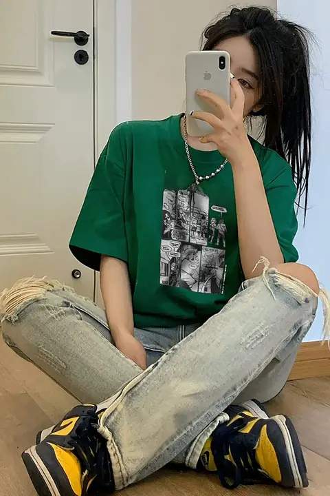 アメリカンヴィンテージ風 漫画プリントTシャツ【男女兼用・半袖・フィット】