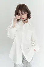 春用のカジュアル長袖シャツ【無地・ゆったりフィット・女性用】