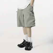 夏用カジュアルショートパンツ【ゆったり・ポケット付き・男女兼用・ストレート】（セットアップ対応 ）
