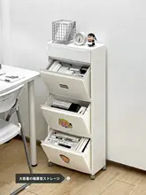 デスクサイドの隙間収納に最適！移動可能な狭型層状キャリーラック【書棚・収納棚】