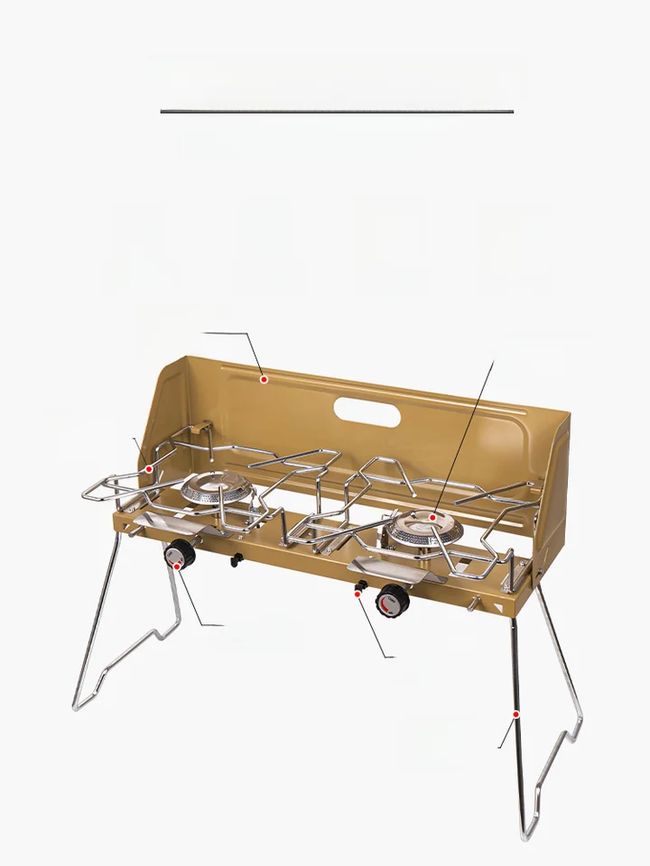 二口 portable ガスコンロ アウトドア キャンプ 自動車用 ステンレス