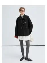 VEGA CHANG メリノウール製 レディースコート【秋冬用・ダッフルコート・ボタン付き】