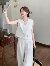 セットアップ 2点セット レディース シフォンベスト ワイドパンツ クール 夏