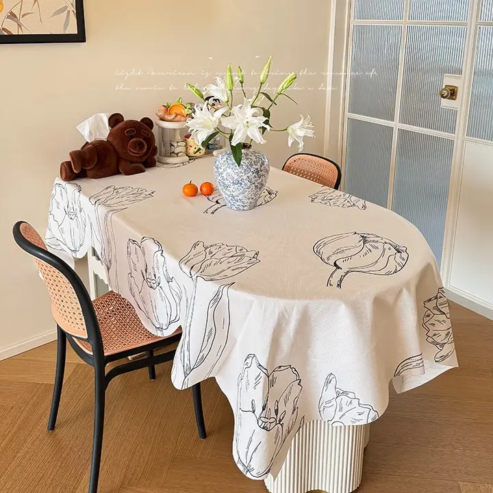 フランス風レトロテーブルクロス【防水・防油・お手入れ不要・布製・カフェテーブル用】