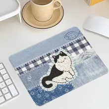 デニム素材の猫デザインノートパソコンケース【女性用・MacBook AirやMateBookに対応・おしゃれな収納バッグ】