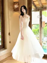 フラワーレースメッシュ切替フィッシュボーンワンピース【女性用・バックタイ・ロングスカート・シックなデザイン】