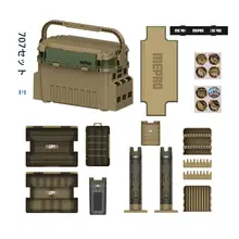 ダブルレイヤーの多機能ルアーボックス【デザートイエロー・アウトドア競技用】（セットアップ対応）